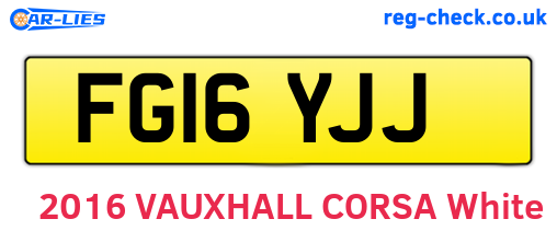 FG16YJJ are the vehicle registration plates.