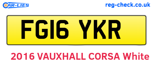 FG16YKR are the vehicle registration plates.