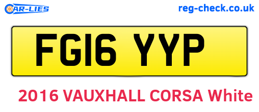 FG16YYP are the vehicle registration plates.