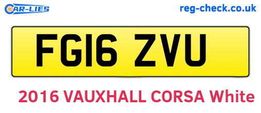 FG16ZVU are the vehicle registration plates.
