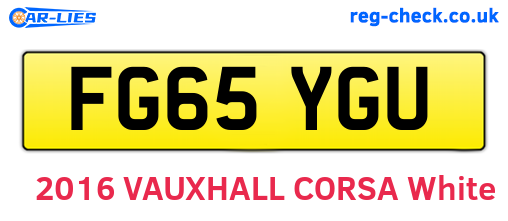 FG65YGU are the vehicle registration plates.