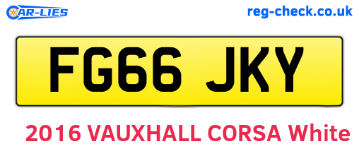 FG66JKY are the vehicle registration plates.
