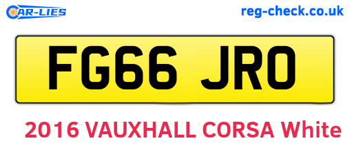 FG66JRO are the vehicle registration plates.