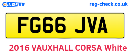 FG66JVA are the vehicle registration plates.