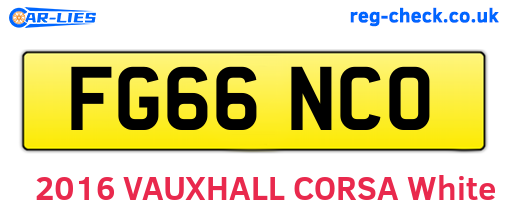 FG66NCO are the vehicle registration plates.