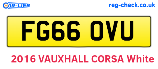 FG66OVU are the vehicle registration plates.