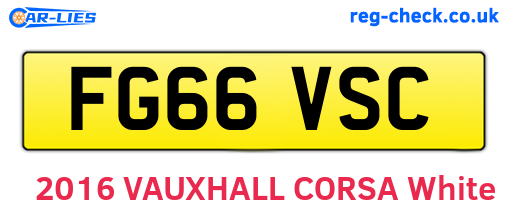 FG66VSC are the vehicle registration plates.