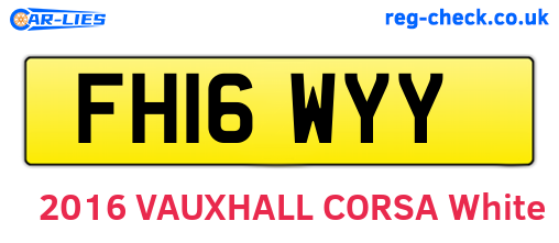 FH16WYY are the vehicle registration plates.