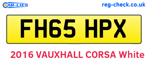 FH65HPX are the vehicle registration plates.