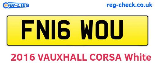 FN16WOU are the vehicle registration plates.