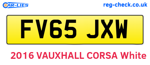 FV65JXW are the vehicle registration plates.