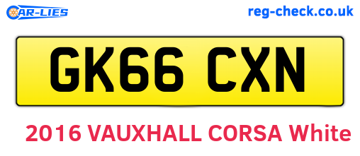 GK66CXN are the vehicle registration plates.