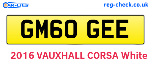 GM60GEE are the vehicle registration plates.
