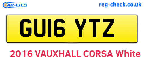 GU16YTZ are the vehicle registration plates.