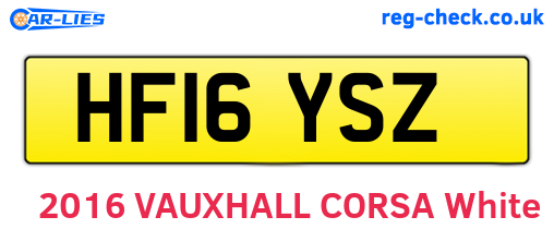 HF16YSZ are the vehicle registration plates.