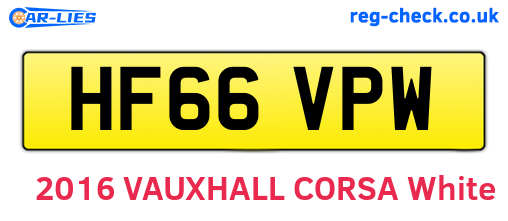 HF66VPW are the vehicle registration plates.