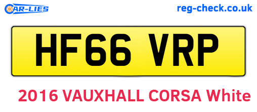 HF66VRP are the vehicle registration plates.