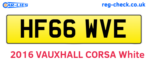 HF66WVE are the vehicle registration plates.