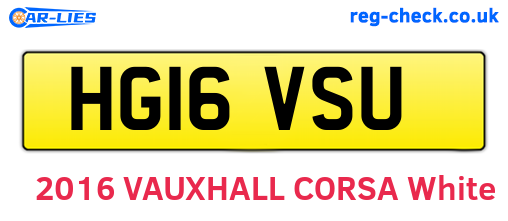 HG16VSU are the vehicle registration plates.