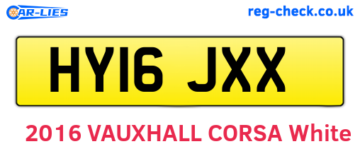 HY16JXX are the vehicle registration plates.