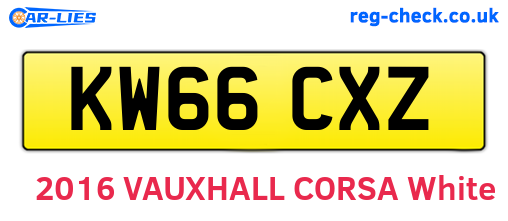 KW66CXZ are the vehicle registration plates.