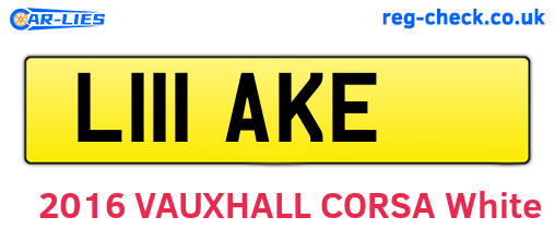 L111AKE are the vehicle registration plates.