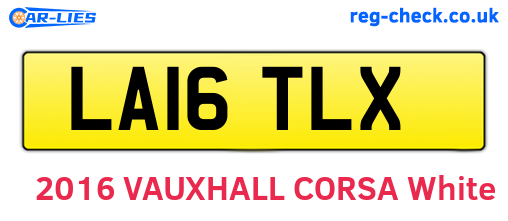 LA16TLX are the vehicle registration plates.