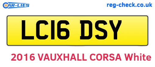 LC16DSY are the vehicle registration plates.