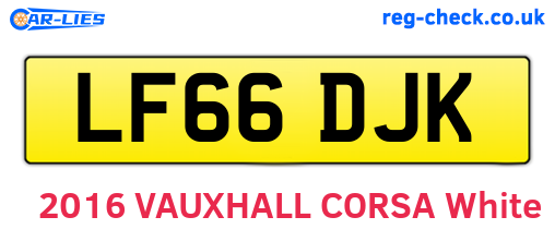 LF66DJK are the vehicle registration plates.
