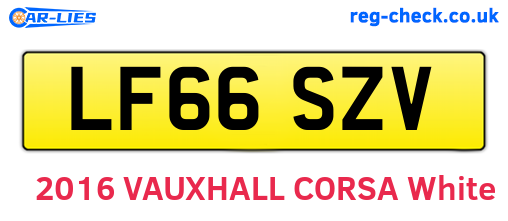 LF66SZV are the vehicle registration plates.