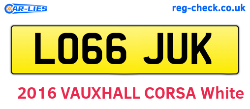 LO66JUK are the vehicle registration plates.