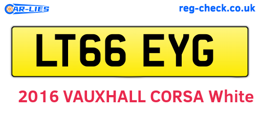 LT66EYG are the vehicle registration plates.