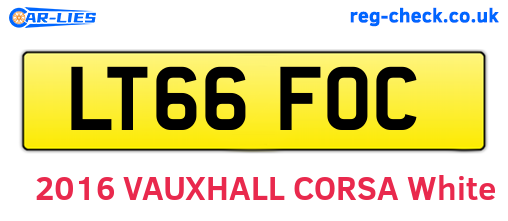 LT66FOC are the vehicle registration plates.