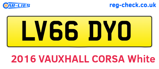 LV66DYO are the vehicle registration plates.