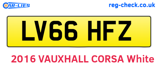 LV66HFZ are the vehicle registration plates.