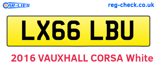 LX66LBU are the vehicle registration plates.