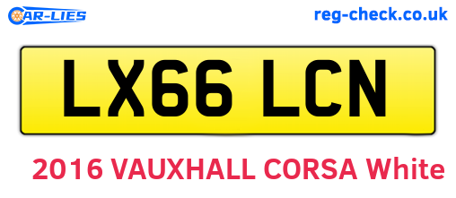 LX66LCN are the vehicle registration plates.