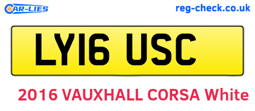 LY16USC are the vehicle registration plates.