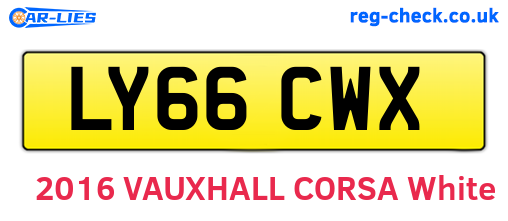 LY66CWX are the vehicle registration plates.