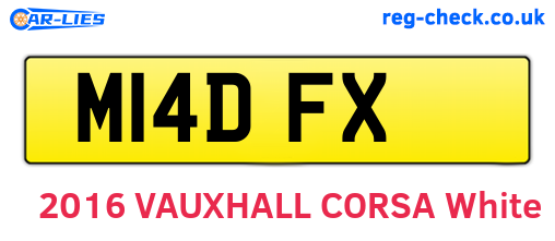 M14DFX are the vehicle registration plates.