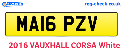 MA16PZV are the vehicle registration plates.