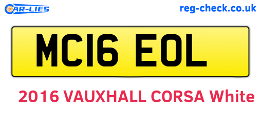 MC16EOL are the vehicle registration plates.