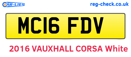 MC16FDV are the vehicle registration plates.