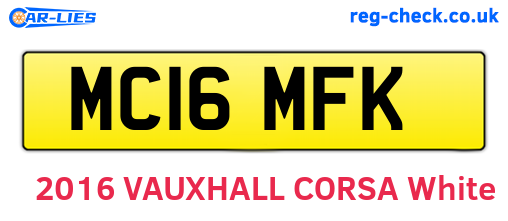 MC16MFK are the vehicle registration plates.