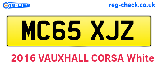 MC65XJZ are the vehicle registration plates.