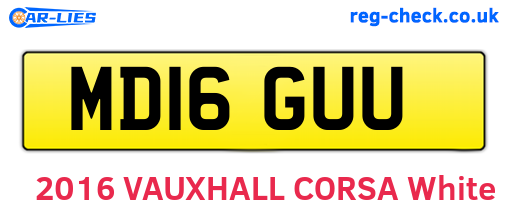 MD16GUU are the vehicle registration plates.