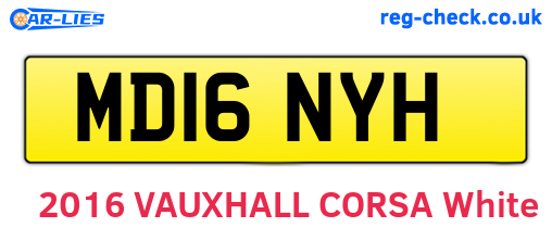 MD16NYH are the vehicle registration plates.