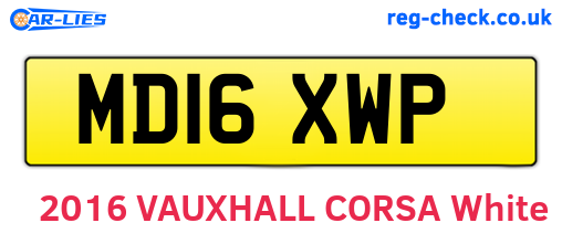 MD16XWP are the vehicle registration plates.