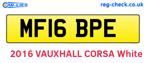 MF16BPE are the vehicle registration plates.