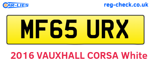 MF65URX are the vehicle registration plates.